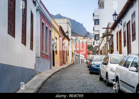 Straßen der Altstadt von Garachico, beliebter Ferienort. Insel Teneriffa, Spanien. Stockfoto