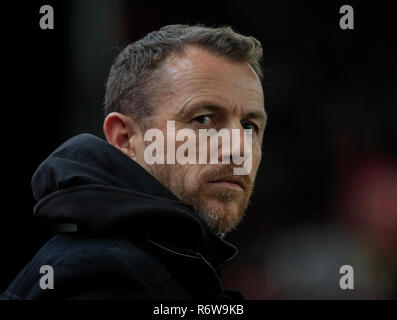 28. November 2018, Bet365 Stadium, Stoke-on-Trent, England; Sky Bet Meisterschaft, Stoke City v Derby County; Stoke City Manager Gary Rowett Credit: Conor Molloy/News Bilder der Englischen Football League Bilder unterliegen DataCo Lizenz Stockfoto