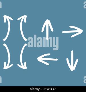 Satz Pfeile. Moderne Hand gezeichnet mit schwarzem Hintergrund gesetzt Pfeile für Web Design. Line Art Icon Set vektor Vorlage. Stock Vektor