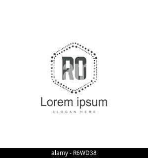 Erste RO Logo Vorlage. Minimalistische schreiben Logo template Design Stock Vektor