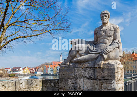 Vater Lech, Skulptur in Landsberg am Lech, Deutschland Stockfoto