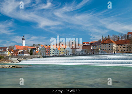 Lech in Landsberg am Lech, Deutschland Stockfoto