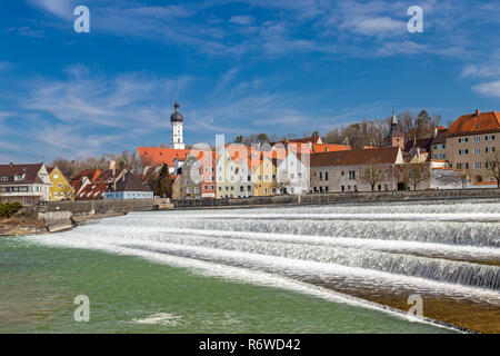 Lech in Landsberg am Lech, Deutschland Stockfoto