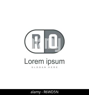 Erste RO Logo Vorlage. Minimalistische schreiben Logo template Design Stock Vektor