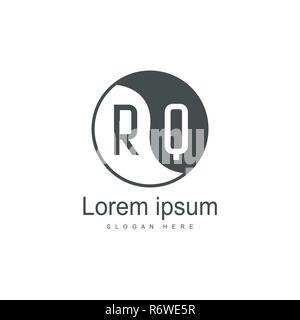 Erste RQ Logo Vorlage. Minimalistische schreiben Logo template Design Stock Vektor