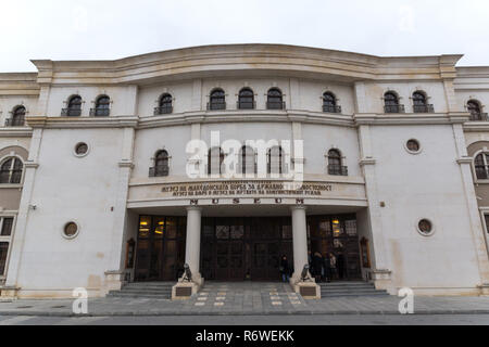 SKOPJE, MAZEDONIEN - 24. FEBRUAR 2018: Museum der mazedonischen Kampf in der Stadt Skopje, Republik Mazedonien Stockfoto