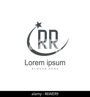 Erste RR Logo Vorlage. Minimalistische schreiben Logo template Design Stock Vektor