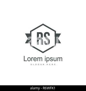 Erste RS-Logo Vorlage. Minimalistische schreiben Logo template Design Stock Vektor