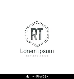 Erste RT Logo Vorlage. Minimalistische schreiben Logo template Design Stock Vektor