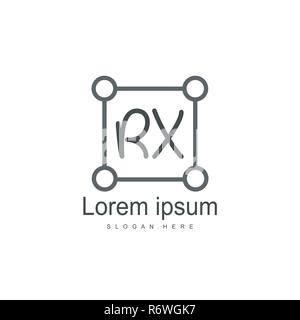 Erste RX Logo Vorlage. Minimalistische schreiben Logo template Design Stock Vektor