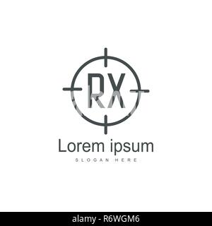 Erste RX Logo Vorlage. Minimalistische schreiben Logo template Design Stock Vektor