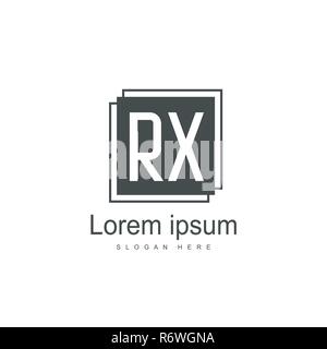 Erste RX Logo Vorlage. Minimalistische schreiben Logo template Design Stock Vektor
