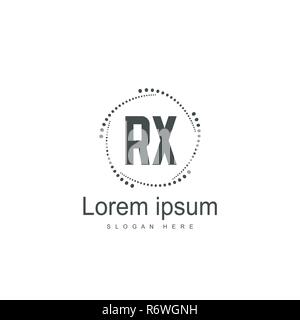 Erste RX Logo Vorlage. Minimalistische schreiben Logo template Design Stock Vektor