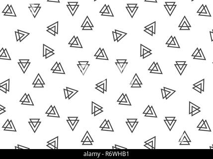 Geometrische Dreiecke vektor Muster auf weißem Hintergrund Stock Vektor