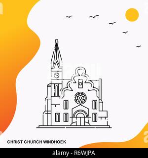 Reisen CHRIST CHURCH WINDHOEK Plakat Vorlage Stock Vektor