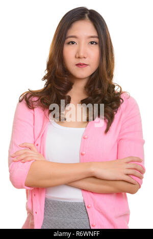 Portrait der junge schöne asiatische Frau mit gekreuzten Armen Stockfoto