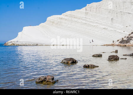 Die weiße Steilküste der Cala dei Turchi" in Sizilien, in der nähe von Agrigento. Italien Stockfoto