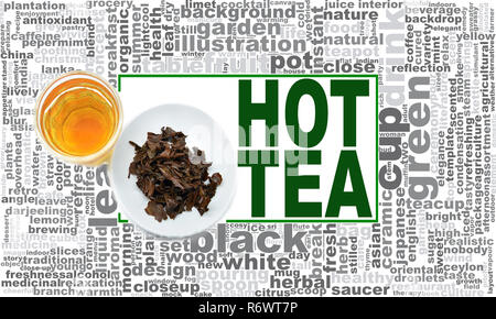 Heißen Tee Wort cloud Stockfoto