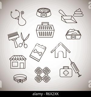 Haustiere Shop Symbole Vector Illustration Design Stock Vektor