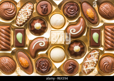 Gemischte belgican Pralinen. Stockfoto