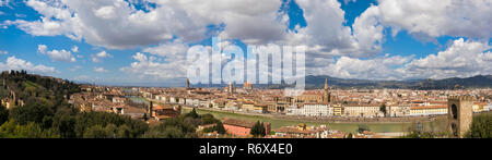 Horizontale Panoramablick Stadtbild über Florenz, Italien. Stockfoto