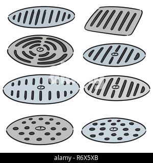 Vektor einrichten der Abdeckung der Ablass Stock Vektor