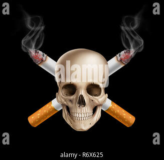 Rauchen zigarette Illustration, digitale Malerei Stockfoto