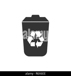 Symbol "Papierkorb". Vector Illustration, flache Bauform. Stock Vektor