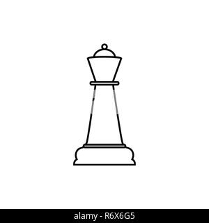 Quenn line Schach Symbol. Vector Illustration, flache Bauform. Stock Vektor