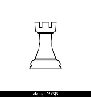 Castle line Schach Symbol. Vector Illustration, flache Bauform. Stock Vektor