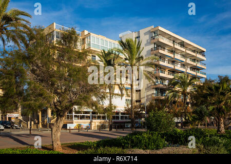 Bereich mit Hotels, Bars und Restaurants, die so genannte Ballermann, Playa de Palma, Platja de Palma, Mallorca, Mallorca, Balearen, Spanien, Europa Stockfoto