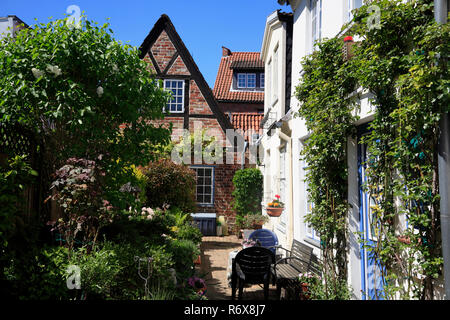 Innenhof des Rosen-Gang, Rosen Alley, Gängeviertel, Lübeck, Luebeck, Schleswig-Holstein, Deutschland, Europa Stockfoto