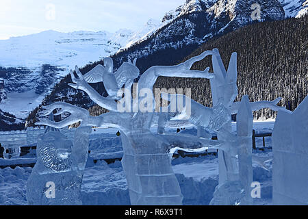 , Ice carving Karneval, Lake Louise, Alberta, Kanada Stockfoto