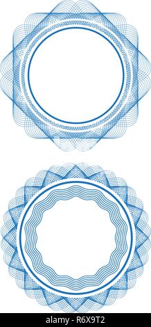 Guilloche, Elemente für Zertifikat, Diplom, Gutschein, und Währung design Stock Vektor