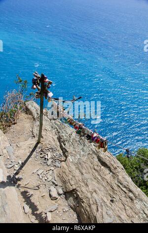 Wanderung von Monterosso al Mare, Vernazza, Cinque Terre, Italien Stockfoto