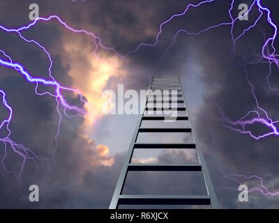 Leiter in den Himmel Stockfoto