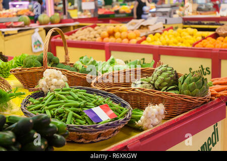 Markt in Troyes, Aube Abteilung, Elsass Lothringen Lothringen, Frankreich Stockfoto