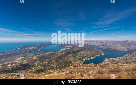 Landschaft der Bucht von Kotor in Montenegro Stockfoto