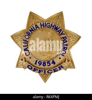 California's Highway Patrol Officer Abzeichen Stockfoto