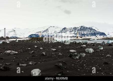 Ist eine Gletscherlagune Jokulsarlon oder besser als Eisberg Lagune, die in den Nationalpark Vatnajökull Island bekannt Stockfoto