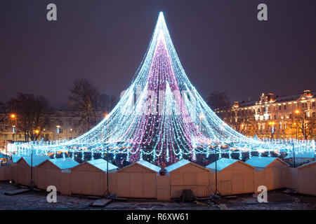 Weihnachtsbaum in Vilnius, Litauen Stockfoto