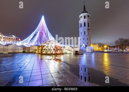 Weihnachtsbaum in Vilnius, Litauen Stockfoto