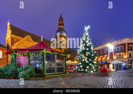 Weihnachtsmarkt in Riga, Lettland Stockfoto
