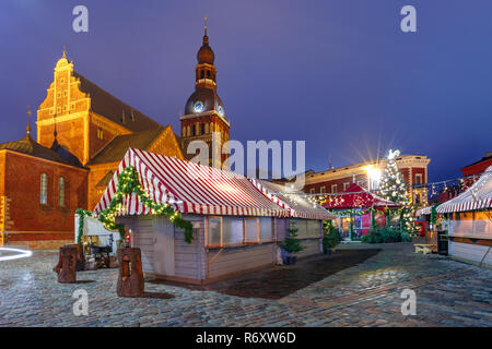 Weihnachtsmarkt in Riga, Lettland Stockfoto