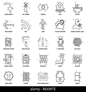 25 Geschäftskonzept Mix Line Icon Set Stock Vektor