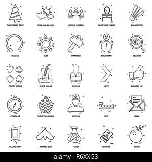 25 Geschäftskonzept Mix Line Icon Set Stock Vektor