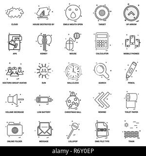 25 Geschäftskonzept Mix Line Icon Set Stock Vektor