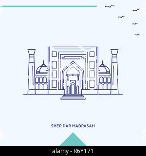 SHER DAR MADRASAH skyline Vector Illustration Stock Vektor