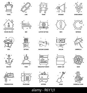 25 Geschäftskonzept Mix Line Icon Set Stock Vektor