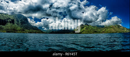 Panoramablick auf Bali Hai und Moorea in Französisch Polynesien Stockfoto